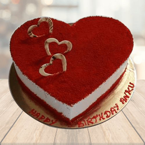 Red Velvet Cake with Heart Half Kg Online