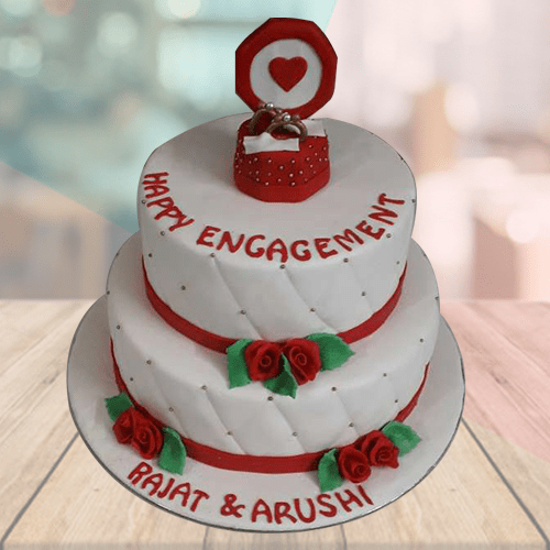 Heart Shape Engagement Cake | bakehoney.com