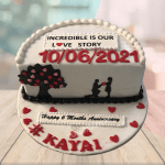 Half Wedding Anniversary Cake