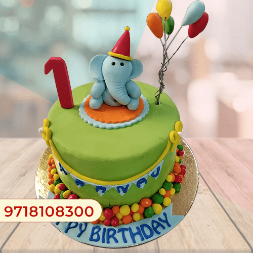 Baby Elephant Themed Baby Shower Cake