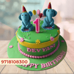 Elephant 1st Birthday Cake Boy