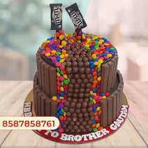 Kitkat gems cake 2 tier