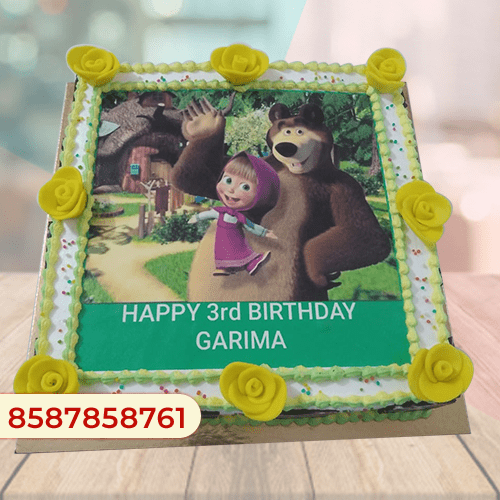 Masha Bear Edible Birthday Cake Topper