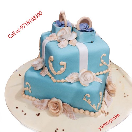 2 Tier Cream Cake Online Delivery | FaridabadCake