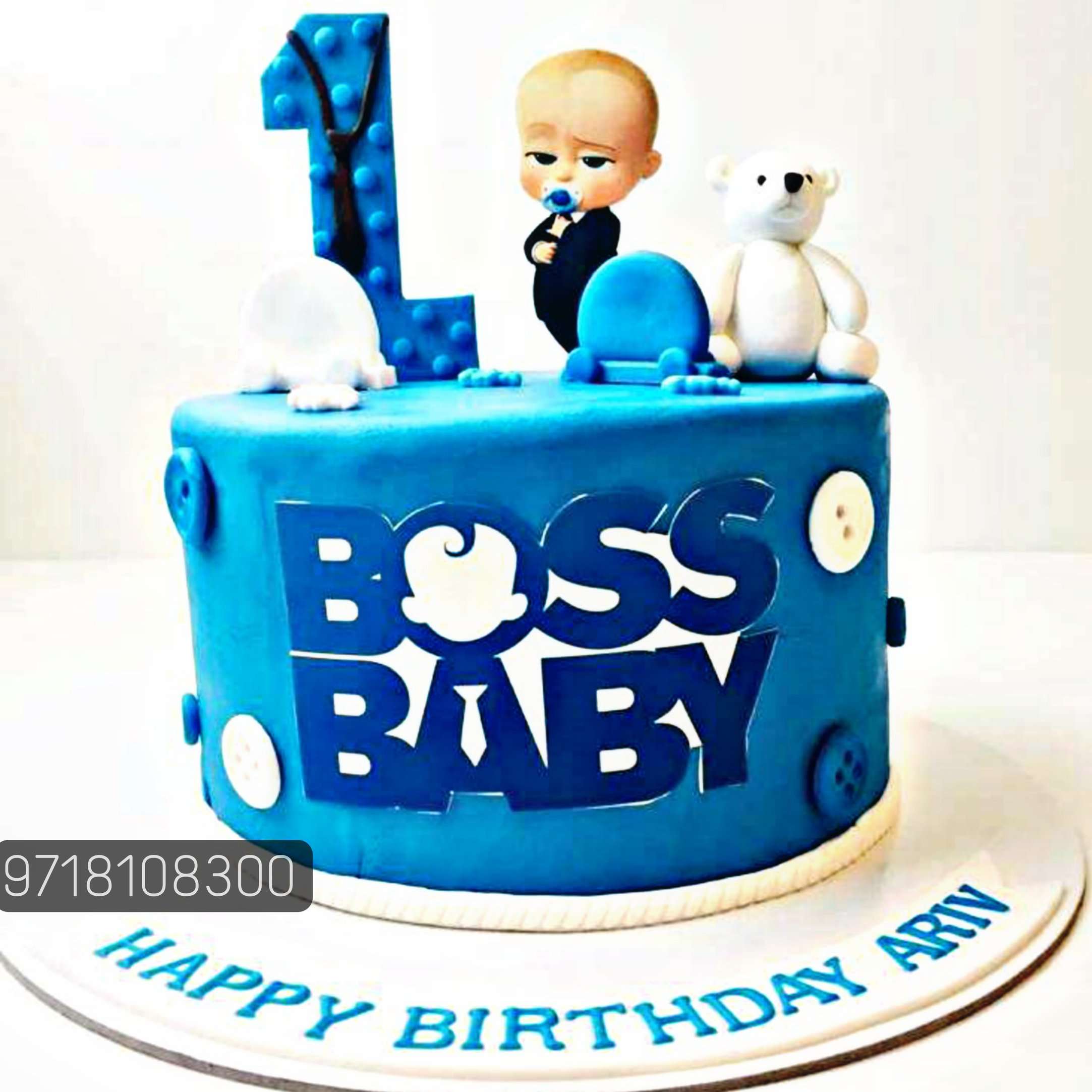 Luxury Blue Bear Cake Decor Teddy Bear Cake Decoration Baby - Temu