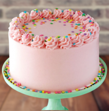 Pink Strawberry Cream Birthday Cake