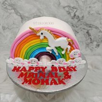 Rainbow Unicorn Half Year Birthday Cake, Birthday Cake for Kids Girl