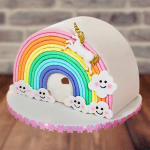 Rainbow Unicorn Half Year Birthday Cake, Birthday Cake for Kids Girl