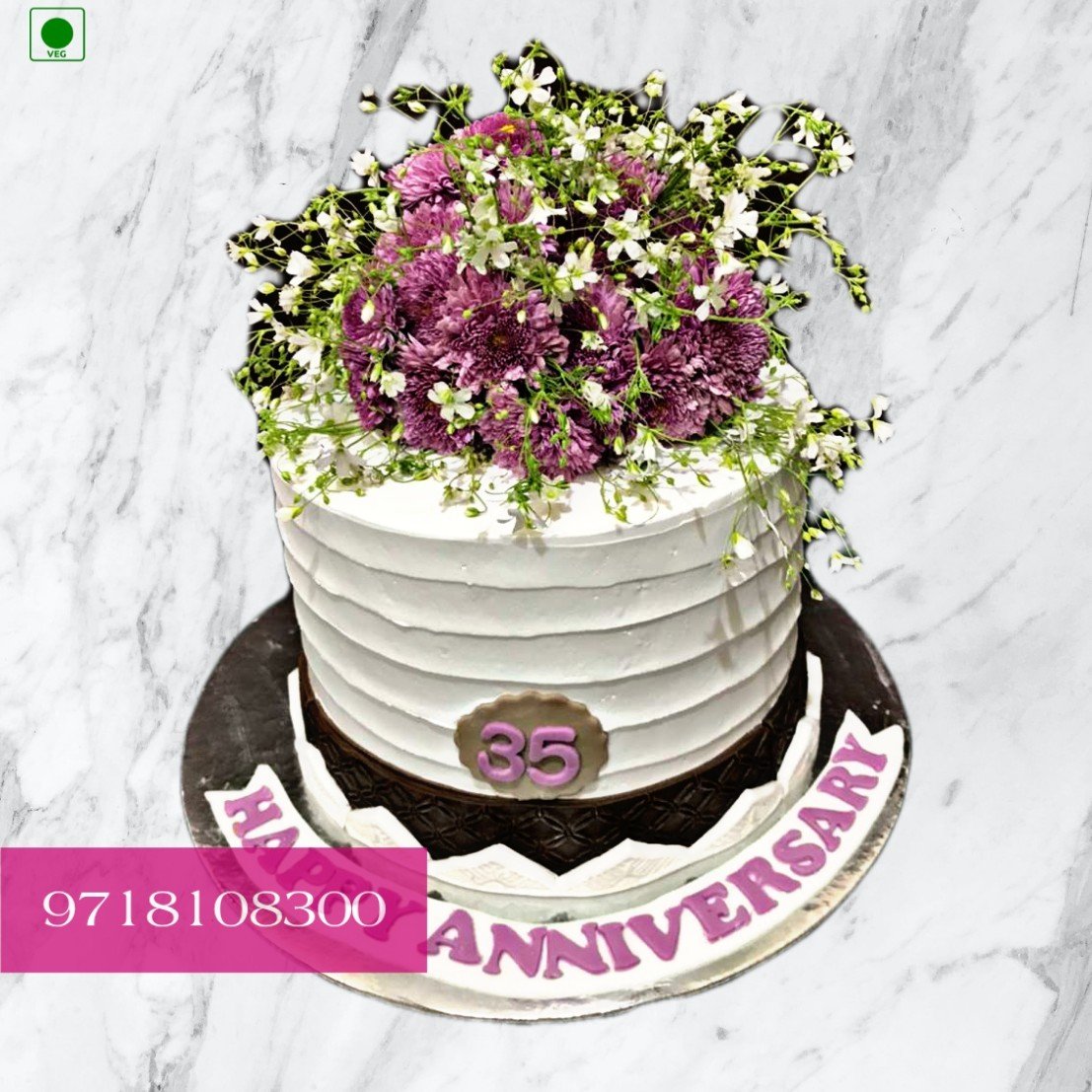 Fresh Flower Birthday Cake