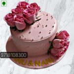 Birthday Cake With Fresh Flowers, Birthday Cake And Flowers Online Delivery