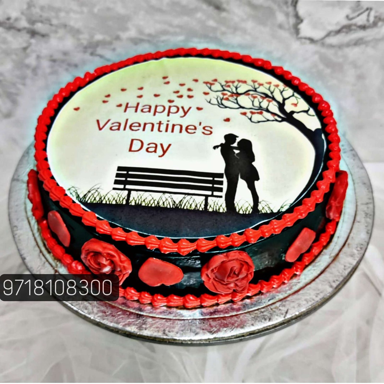 Bench Couple Valentine Photo Cake 1 Valentines Day Gifts For Him