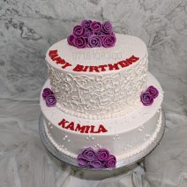 2 Tier Purple Rose Cake